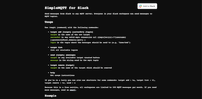 SimpleMQTT for Slack